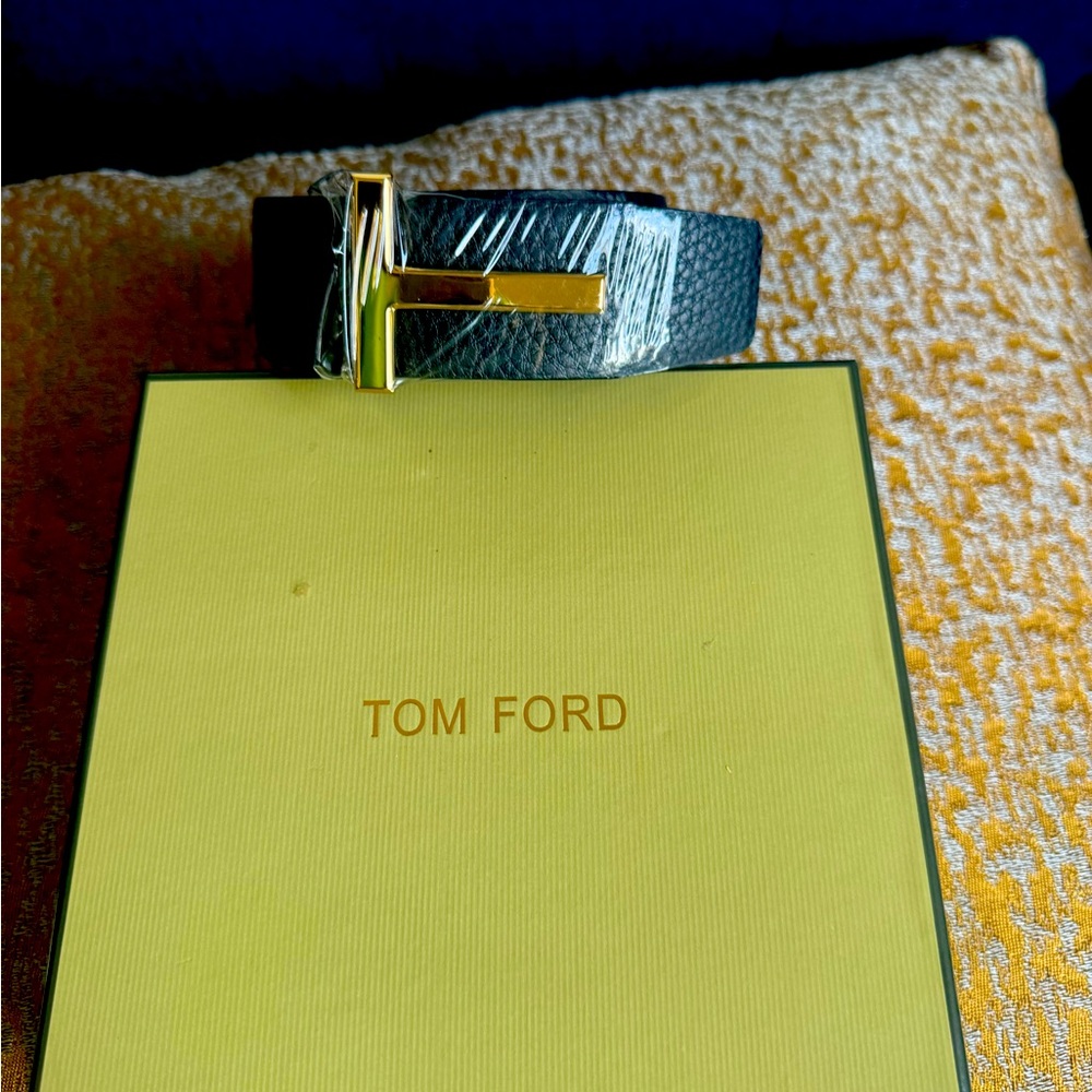New Tom Ford belt with gold buckle. Never worn.